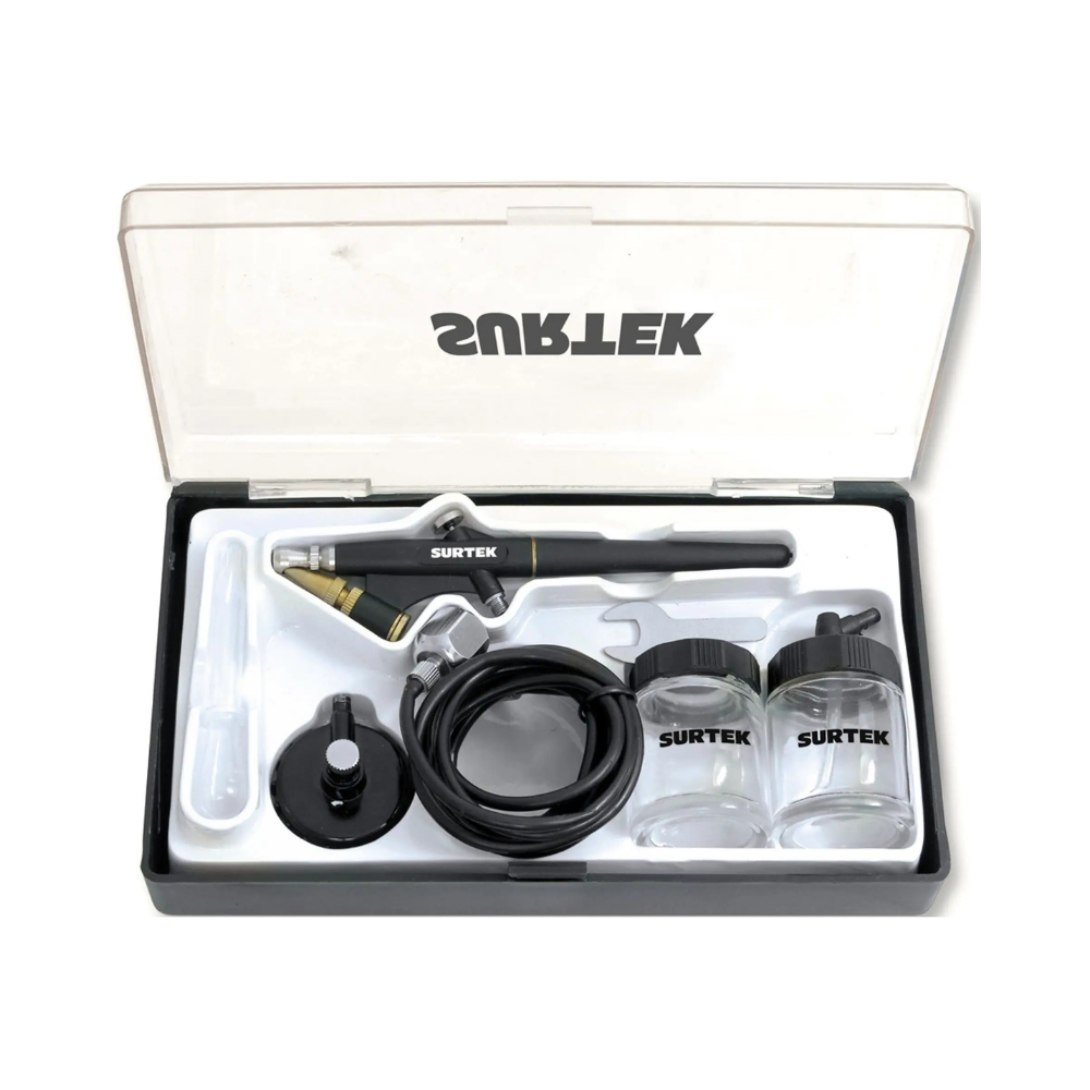 Juego de aerógrafo por succión capacidad 20 ml 35 PSI, 7 piezas SURTEK