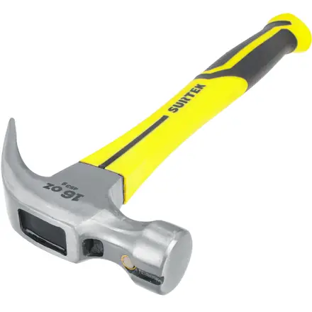 Martillo de uña curva con mango de fibra de vidrio 14", 16 oz