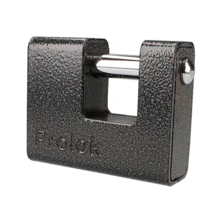 Candado de hierro para cortina metálica 80 mm, negro, llave estándar