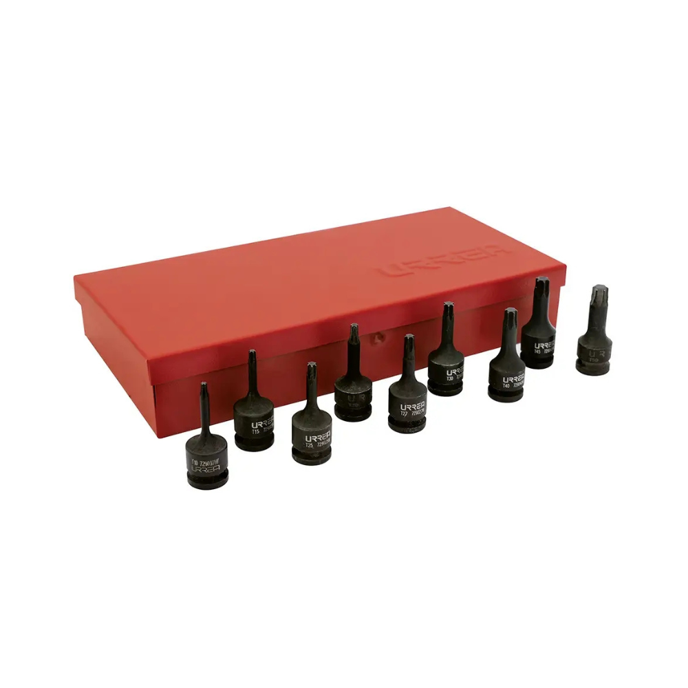 Juego de dados de impacto con punta Torx cuadro de 3/8", 10 piezas Urrea