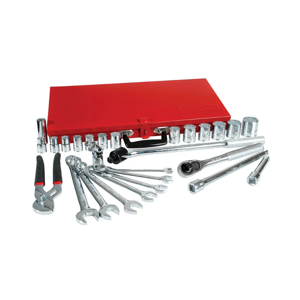 Juego de dados y accesorios cuadro de 1/2" en pulgadas, 28 piezas Urrea