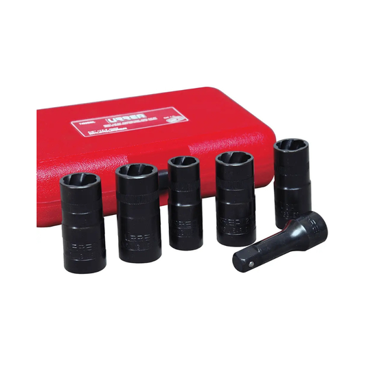 Juego de extractor tuercas barridas doble boca 1/2", 6 piezas Urrea