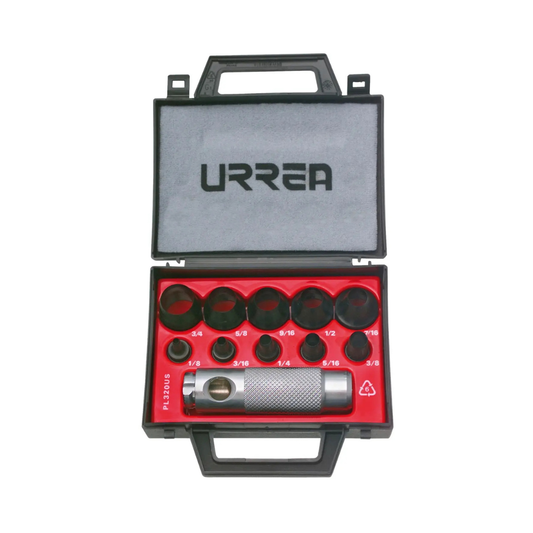 Juego de sacabocados de 1/8" a 3/4", 11 piezas Urrea