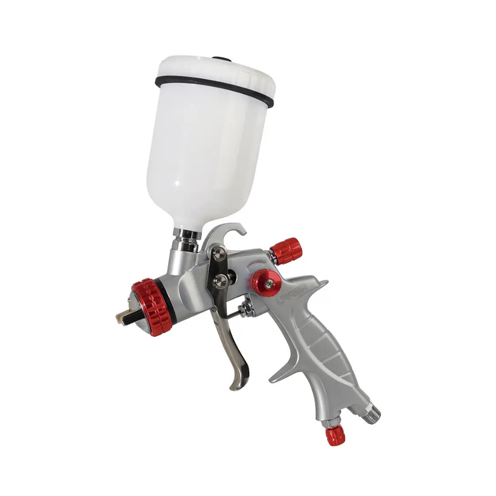 Pistola para pintar con alimentación de gravedad, capacidad 100 ml, 22 PSI URREA