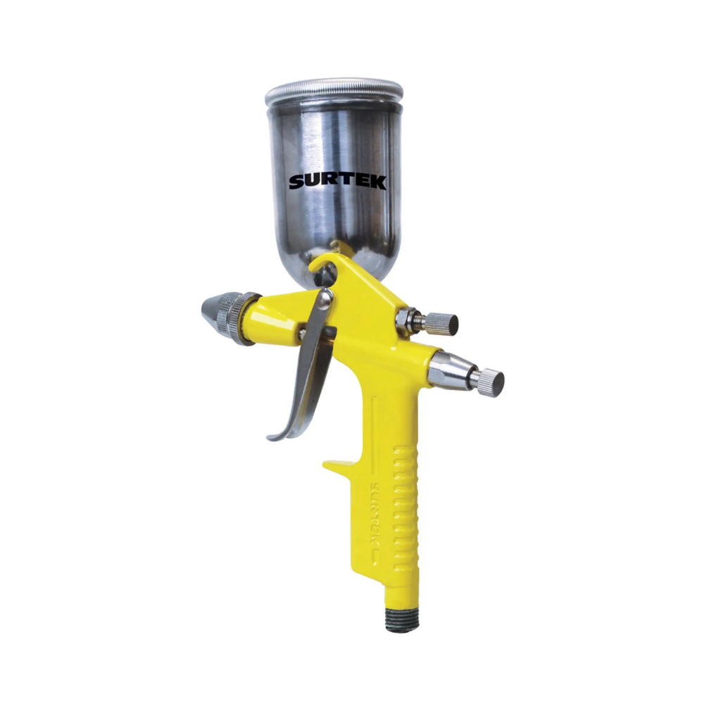 Pistola mini para pintar terminados con alimentación de gravedad, capacidad 125 ml, 72 PSI SURTEK