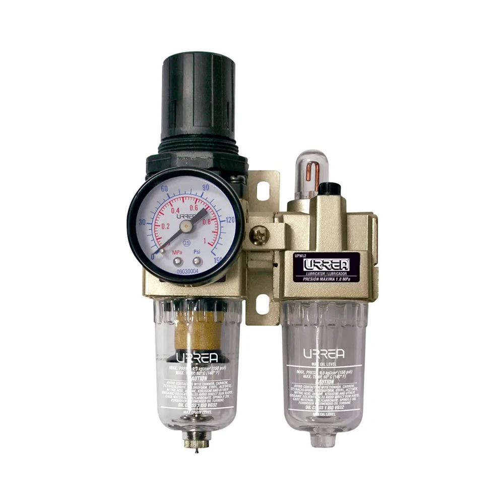 Filtro regulador y lubricador de aire 1/4" NPT URREA