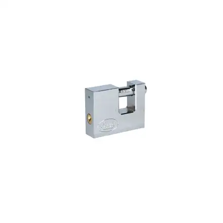 Candado de acero para cortina metálica 70 mm, cromo satinado, llave estándar